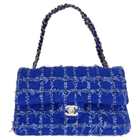 chanel bag tweed blau|Chanel tweed bag 2022.